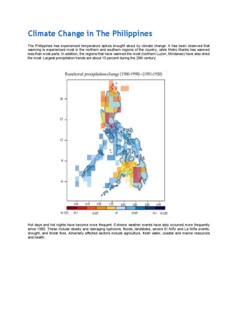 Climate Change Impacts in the Philippines | PDF | Coral Reef | Climate ...