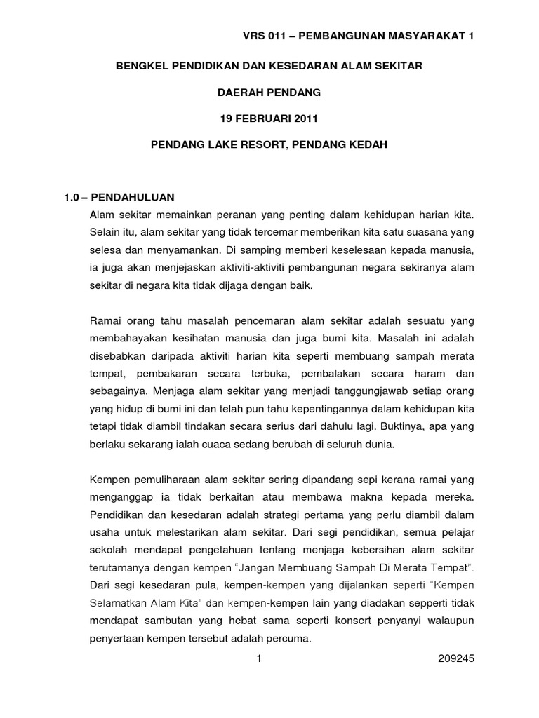 Latihan Ting 3 Unit 9 Kesan Penerokaan Sumber Terhadap Alam Sekitar