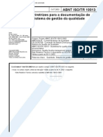 NBR 10013 ABNT ISO TR 10013 - Diretrizes Para a Documentacao de Sistema de Gestao Da Qualidade