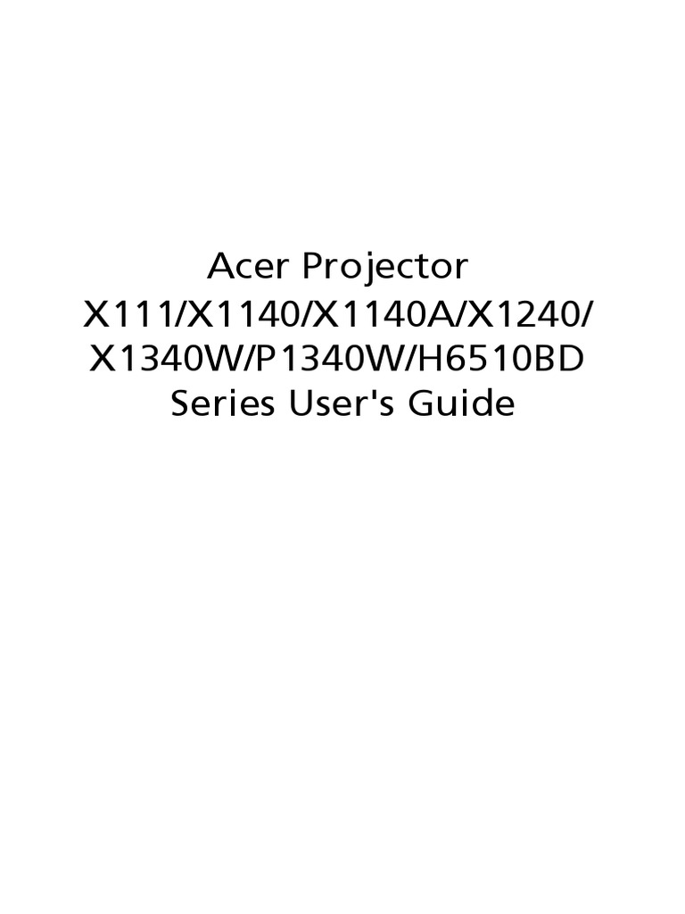 Acer Projector Manual Stereoscopy Ac Power Plugs And Sockets