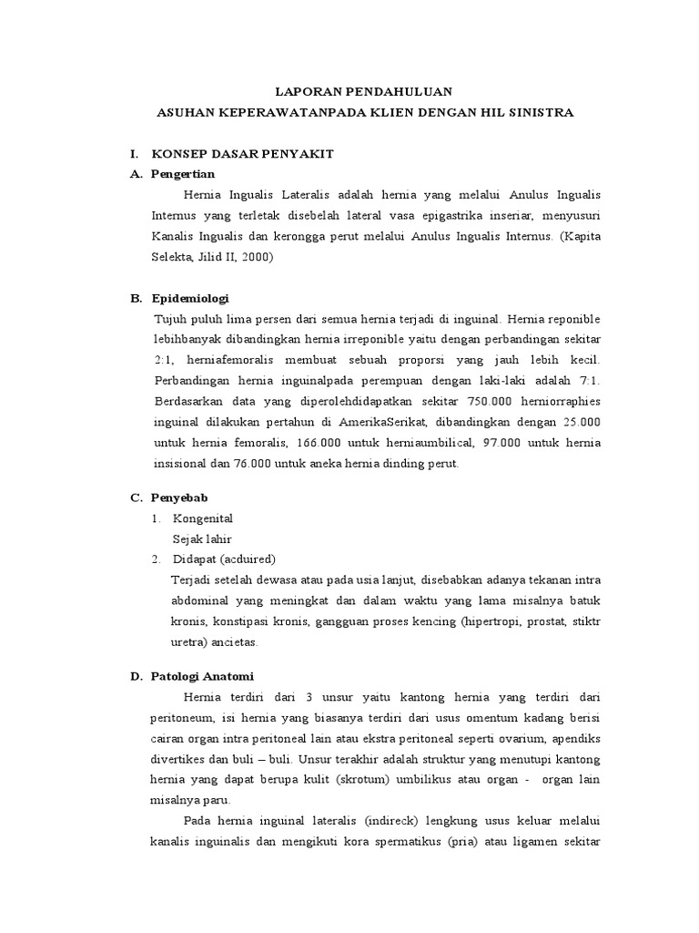 Asuhan Keperawatan Perioperatif Pasien Hil Sinistra Pdf