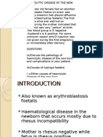 Hemolytic Disease of Newborn