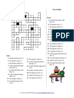 Word Skills Crossword Puzzle