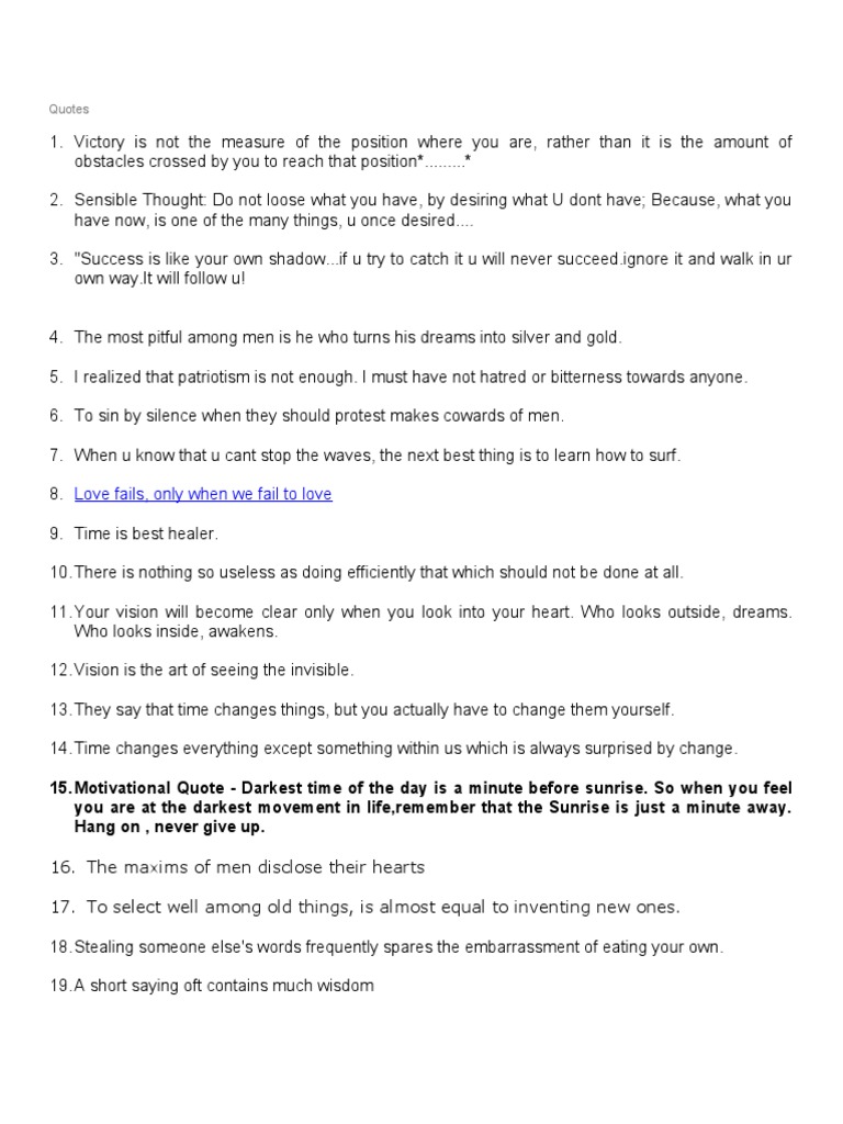 Meaningful Sayings & Quotes | PDF