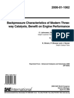 Backpressure Characteristics of Modern Three-Way Catalysts, Benefit On Engine Performance