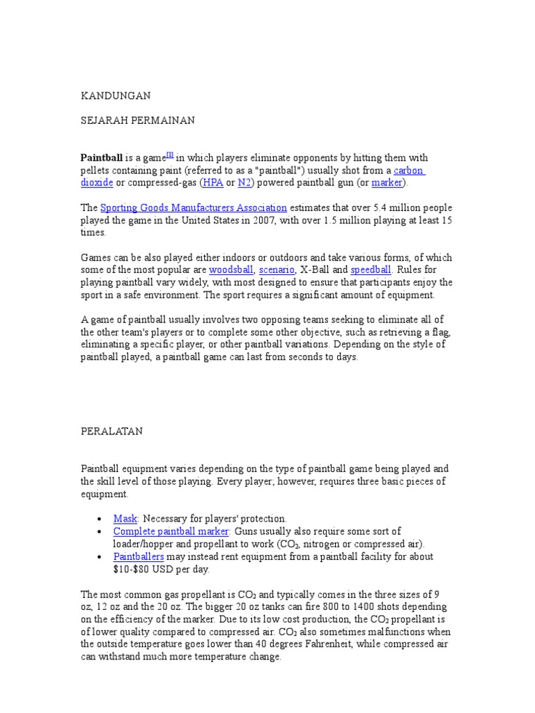 Paintball Is A Game Carbon Dioxide HPA N2 Marker Sporting Goods