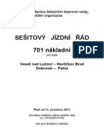 České Dráhy - Sešitový Jízdní Řád - Nákladní - ns701