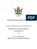 Zimbabwe 2014 National Budget Statement