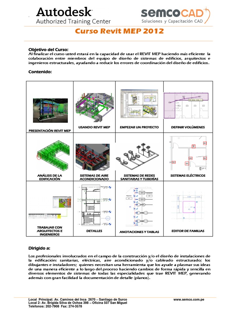 Curso de Revit MEP 2012 en Santiago | PDF | Autodesk Revit | Arquitecto