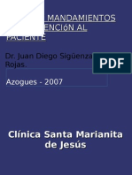 Los Diez Mandamientos de La Atención Al Paciente