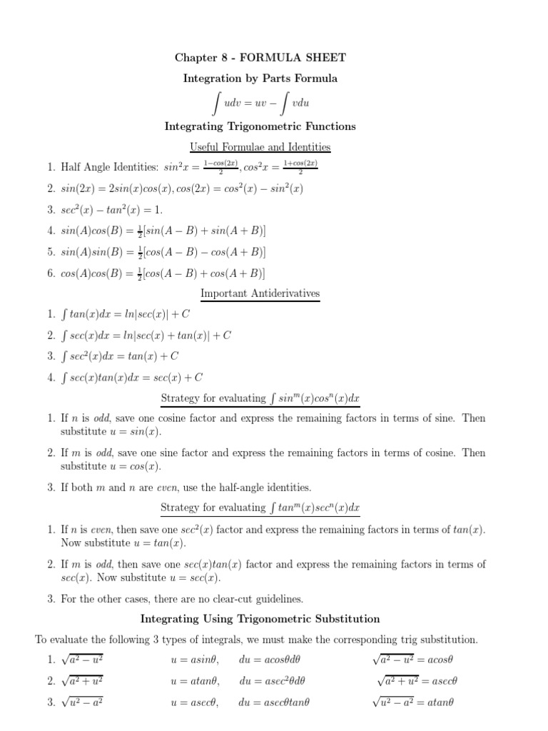 Calculus Integration Guide | PDF