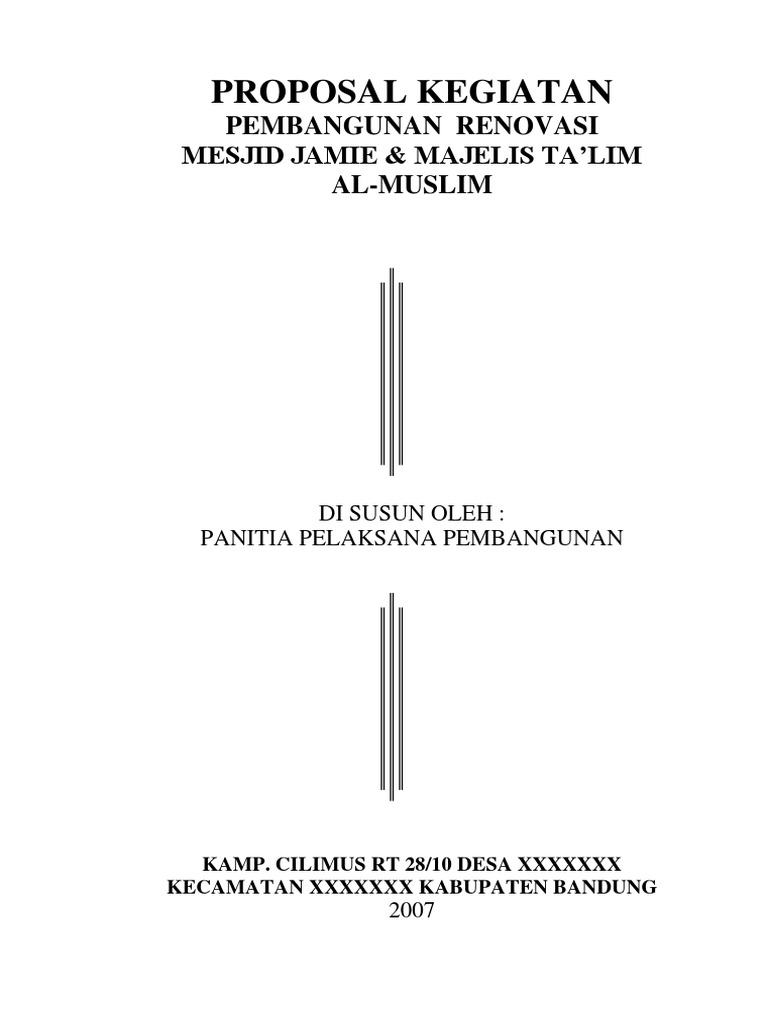 contoh Proposal Pembangunan Masjid