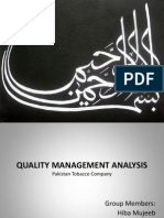Final Quality Management and Productivity Analysis