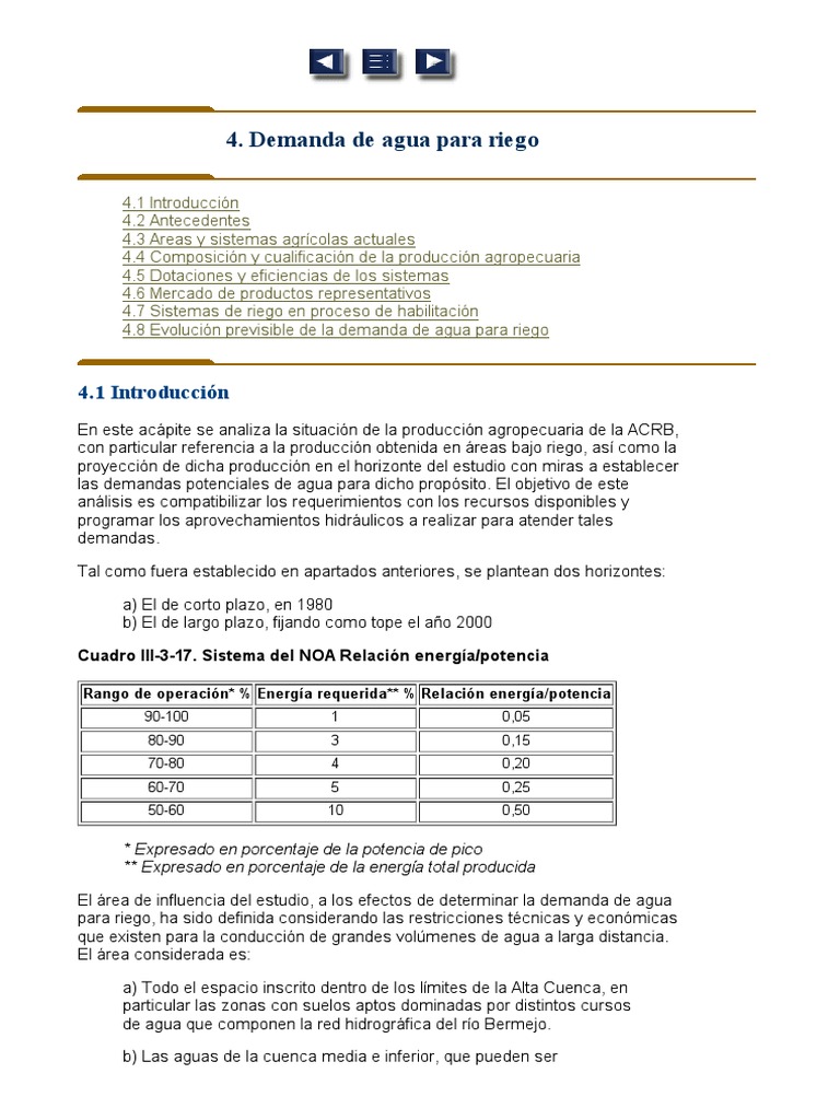 Demanda de Agua para Riego | PDF | Riego | Reservorio