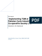 Implementing TQM at Pakistan Cycle Industrial Co