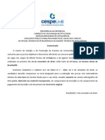 Comunicado Horrio Das Provas 09.11.10