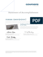 Statement of Accomplishment: Ivana Davidović
