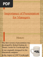 Download Importance of Presentation for Managers 270809 by Pradeep SN19470028 doc pdf