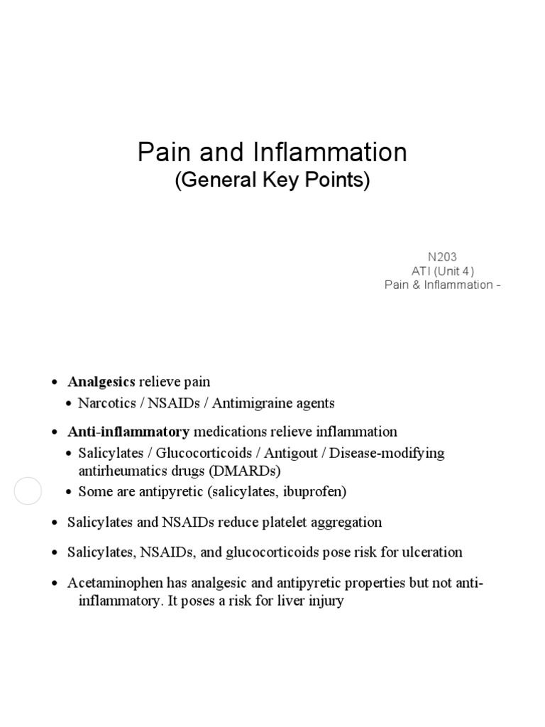 Pain and Inflammation Medications Guide | PDF | Nonsteroidal Anti ...