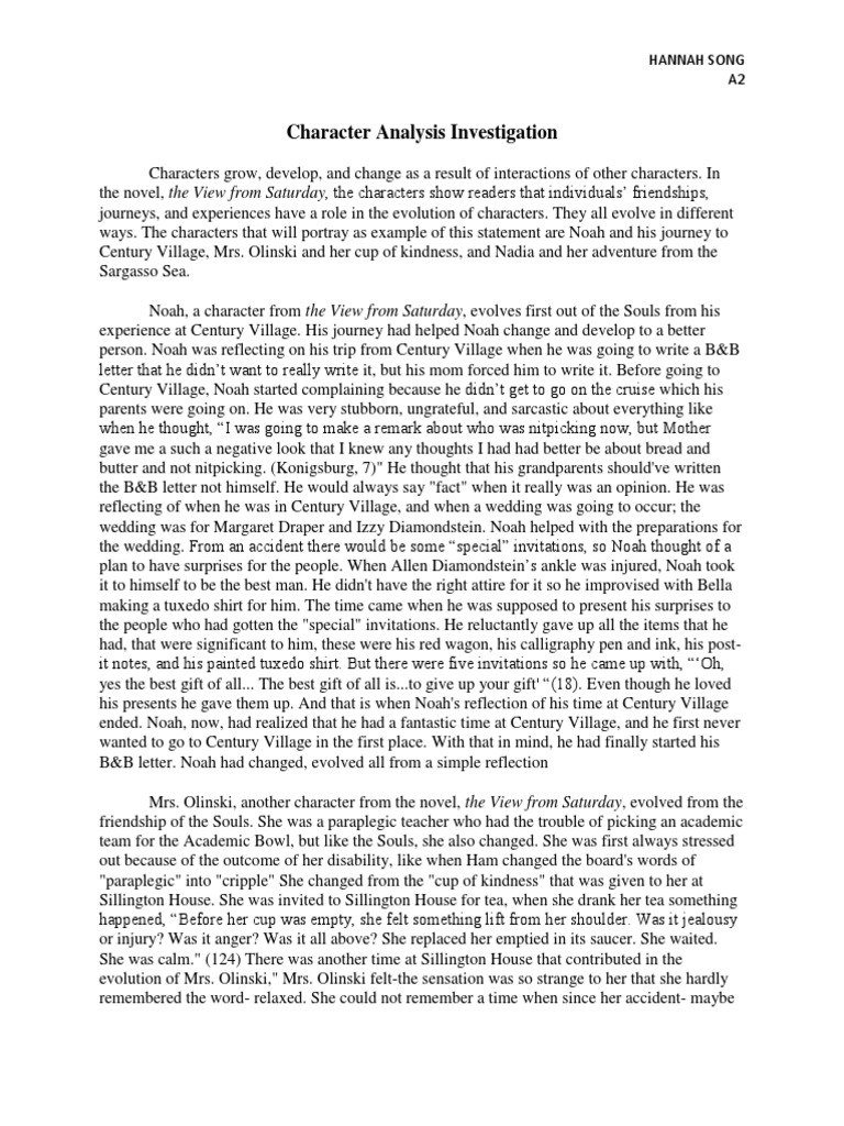 Character Analysis Investigation | PDF