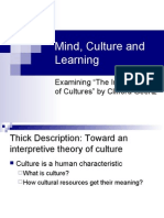 Mind, Culture and Learning