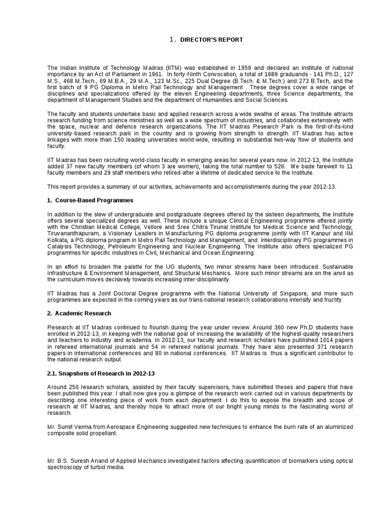 IITM AnnualReport 2012-13draft, PDF, Academic Degree