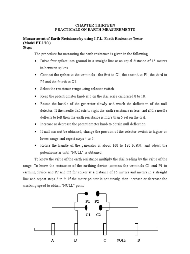Earth Resistance Measurement Guide | PDF | Electricity | Electromagnetism