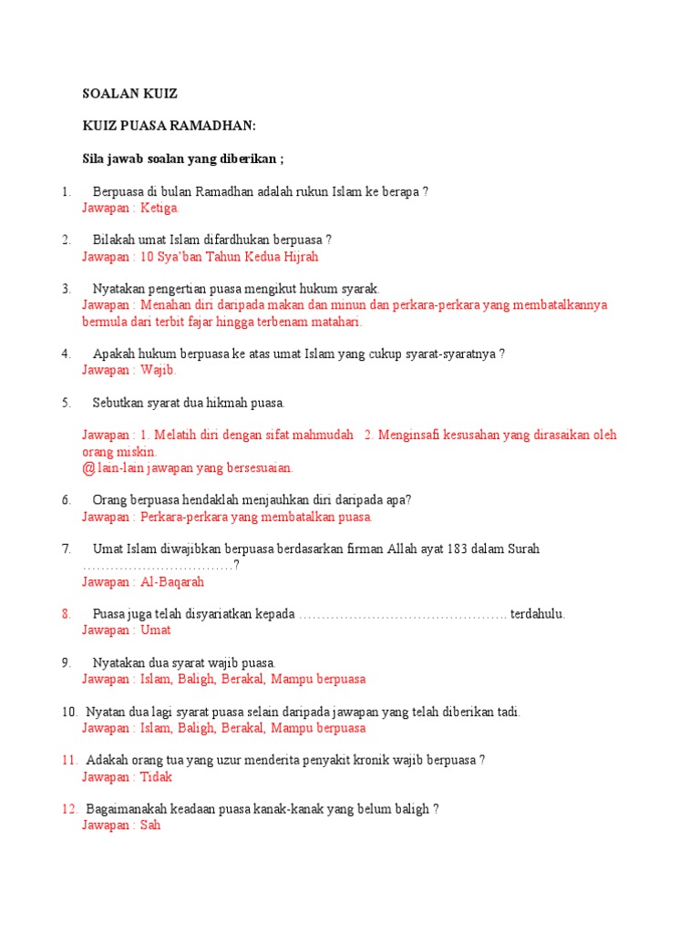 Soalan Kuiz Mama Pdf