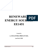 EE1451 - Renewable Energy Sources