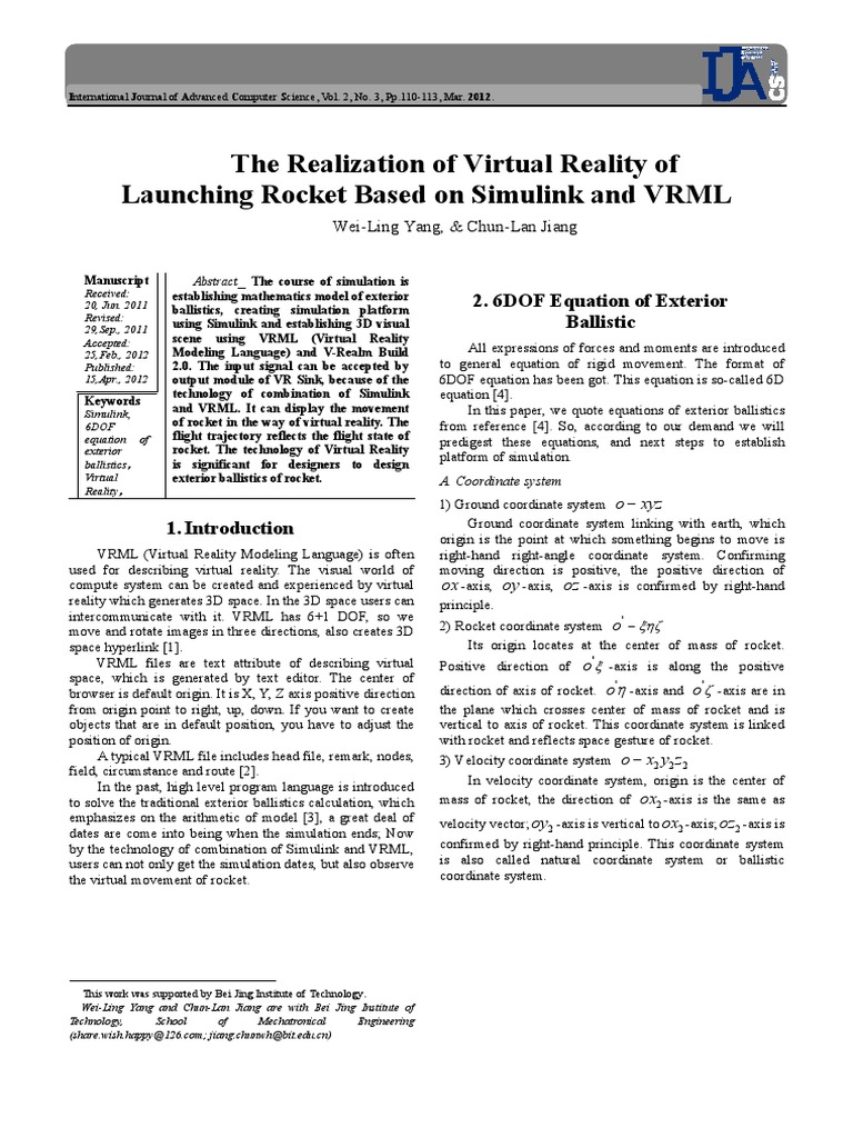 The Realization of Virtual Reality of Launching Rocket Based On ...
