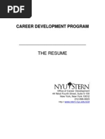 Resume Writing Guide NYU Stern