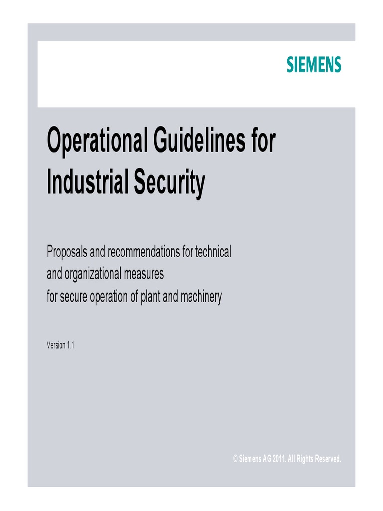 Operational Guidelines Industrial Security en | PDF | Computer Security ...
