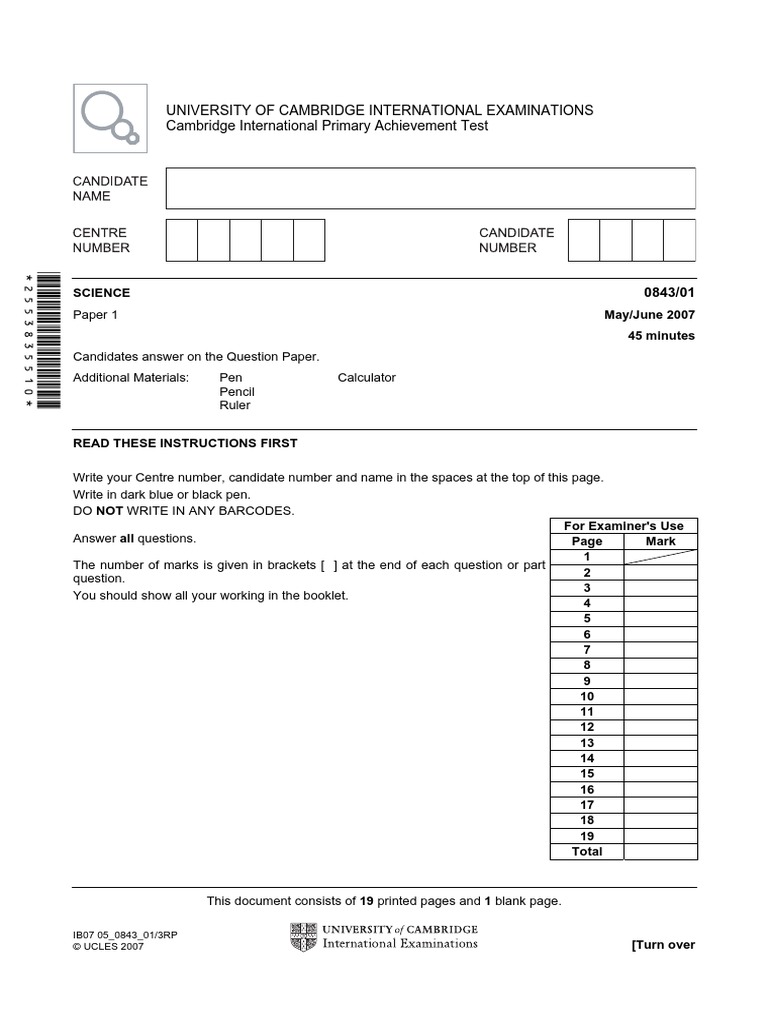 cambridge international primary achievement test june 2007 paper 1 pdf tire tooth