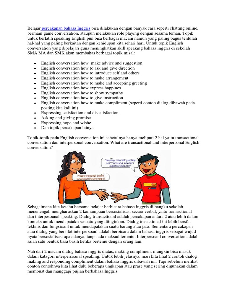 Belajar Percakapan Bahasa Inggris Belajar Percakapan Bahasa Inggris