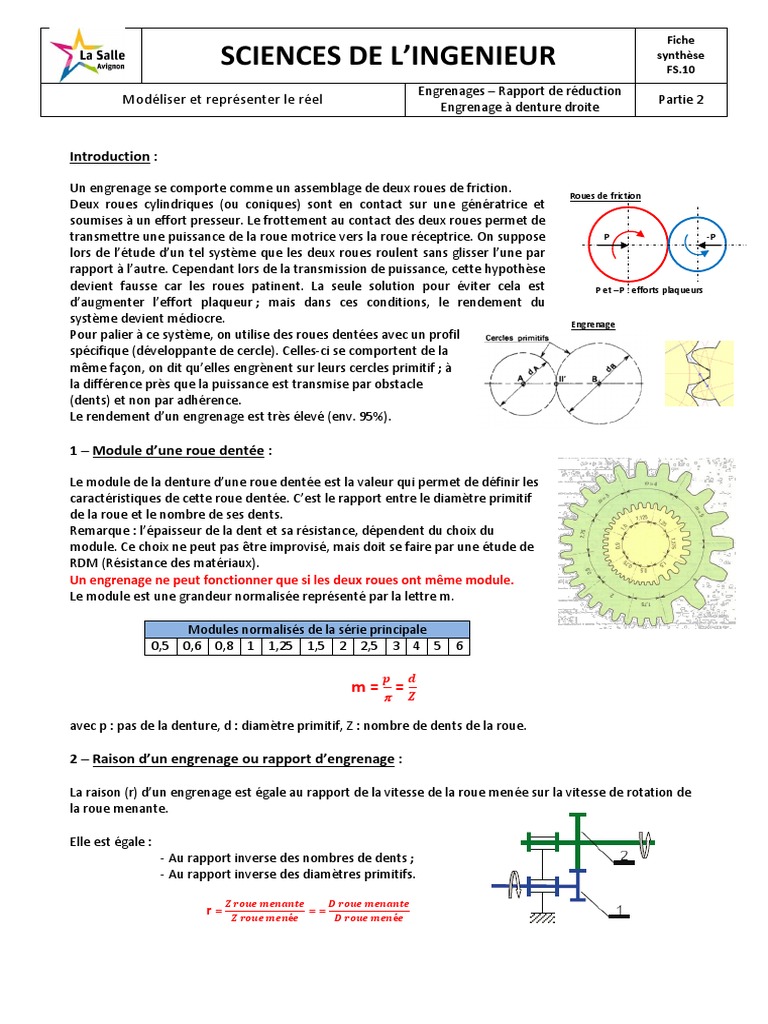 Rapport de réduction des engrenages PDF Machine Ingénierie mécanique — free download