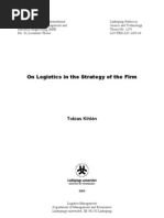 On Logistics in the Strategy of the Firm