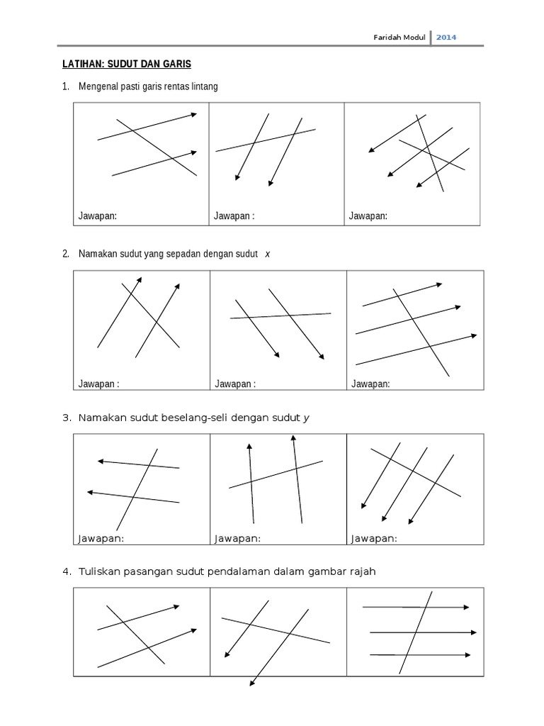 Latihan Sudut Dan Garis Pdf