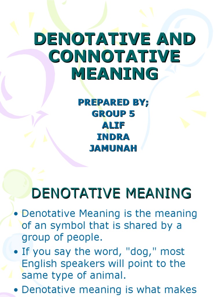 Denotative and Connotative Meaning PDF