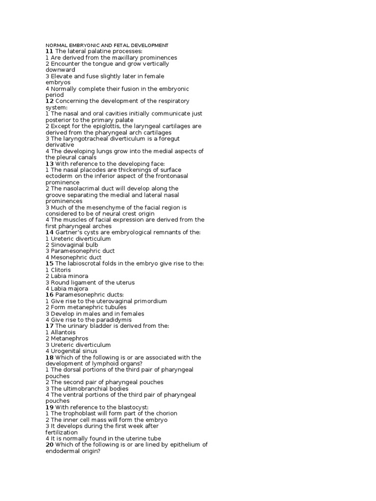 Embryonic and Fetal Development Overview | PDF | Language Arts ...