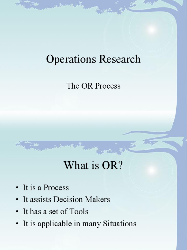 Operations Research: The OR Process | PDF