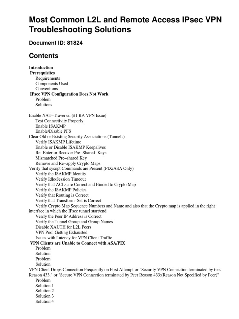 Common Ipsec Trouble | PDF | Virtual Private Network | Router (Computing)