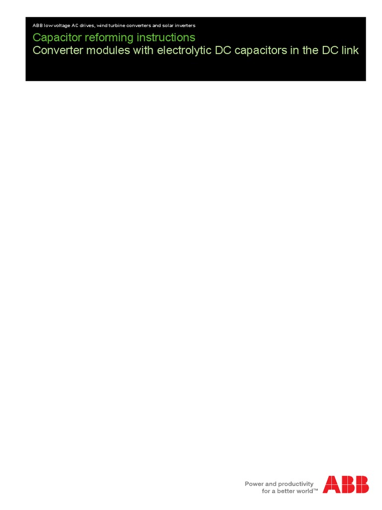 En Capacitor Reforming Instructions E PDF Power Inverter Power Supply