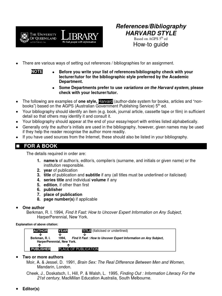 Harvard Style Academic Standards Bibliography Citation