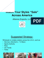 Watch Your Styles "Sale" Across America: Alliance Exports, LLC
