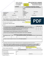 TSSA Variance Application