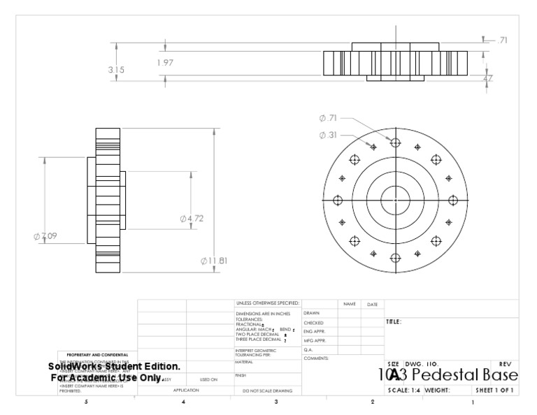 Pedestal Base Technical Drawing | PDF
