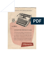 Olympia SM3 Manual Typewriter User Guide