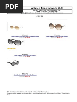 Chanel Sunglasses Pricecard 2013