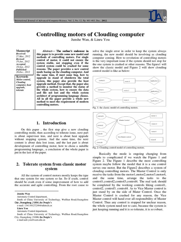 Controlling Motors of Clouding Computer | PDF | Replication (Computing ...