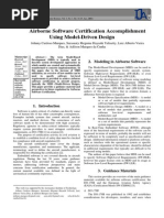 Airborne Software Certification Accomplishment Using Model-Driven Design